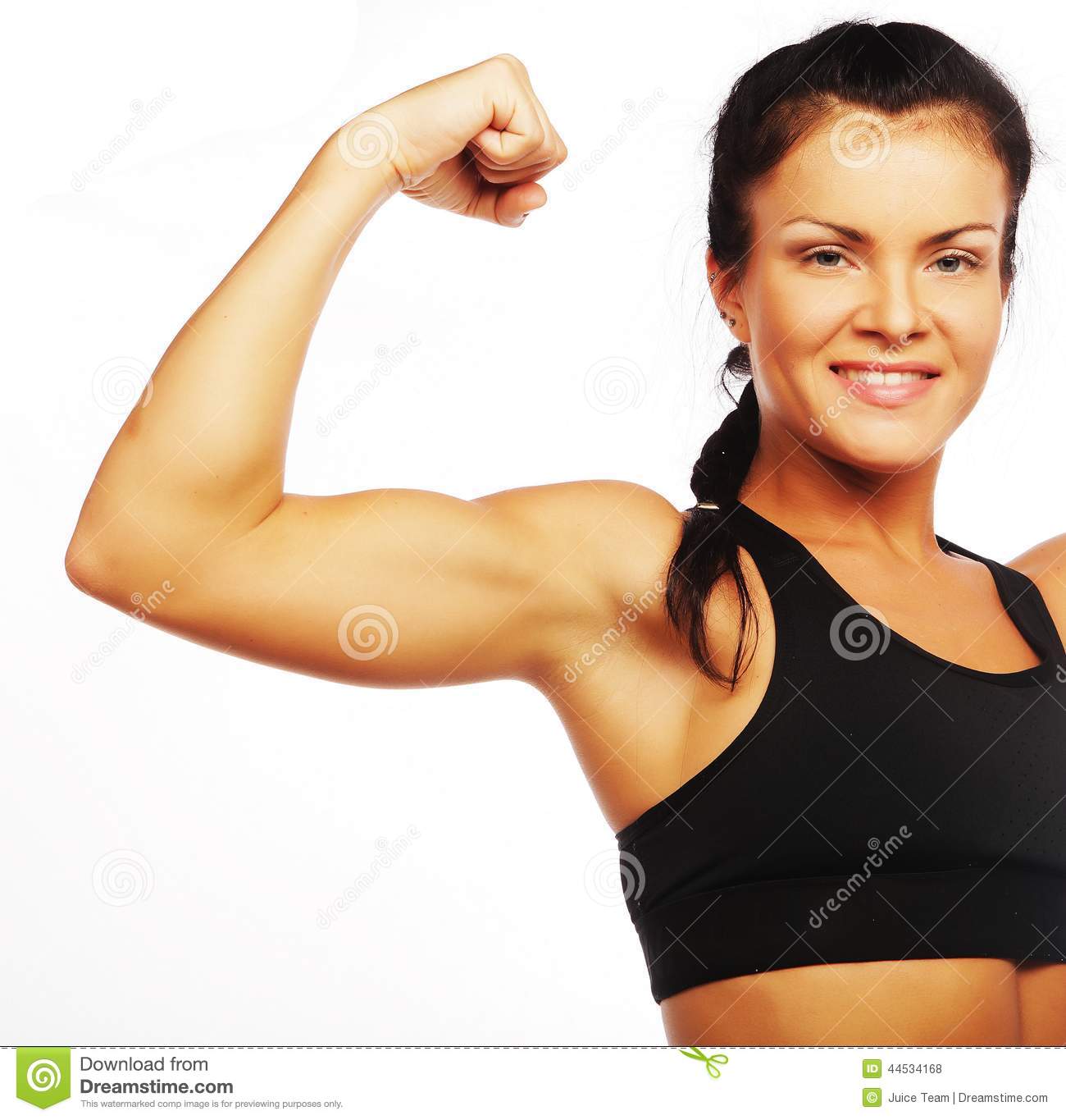 Young Sporty Woman Flexing Her Biceps Stock Photo   Image  44534168
