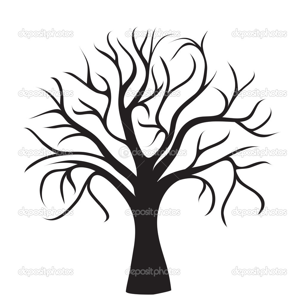 Black Tree Without Leaves   Stock Vector   Nikitinaolga  10416091