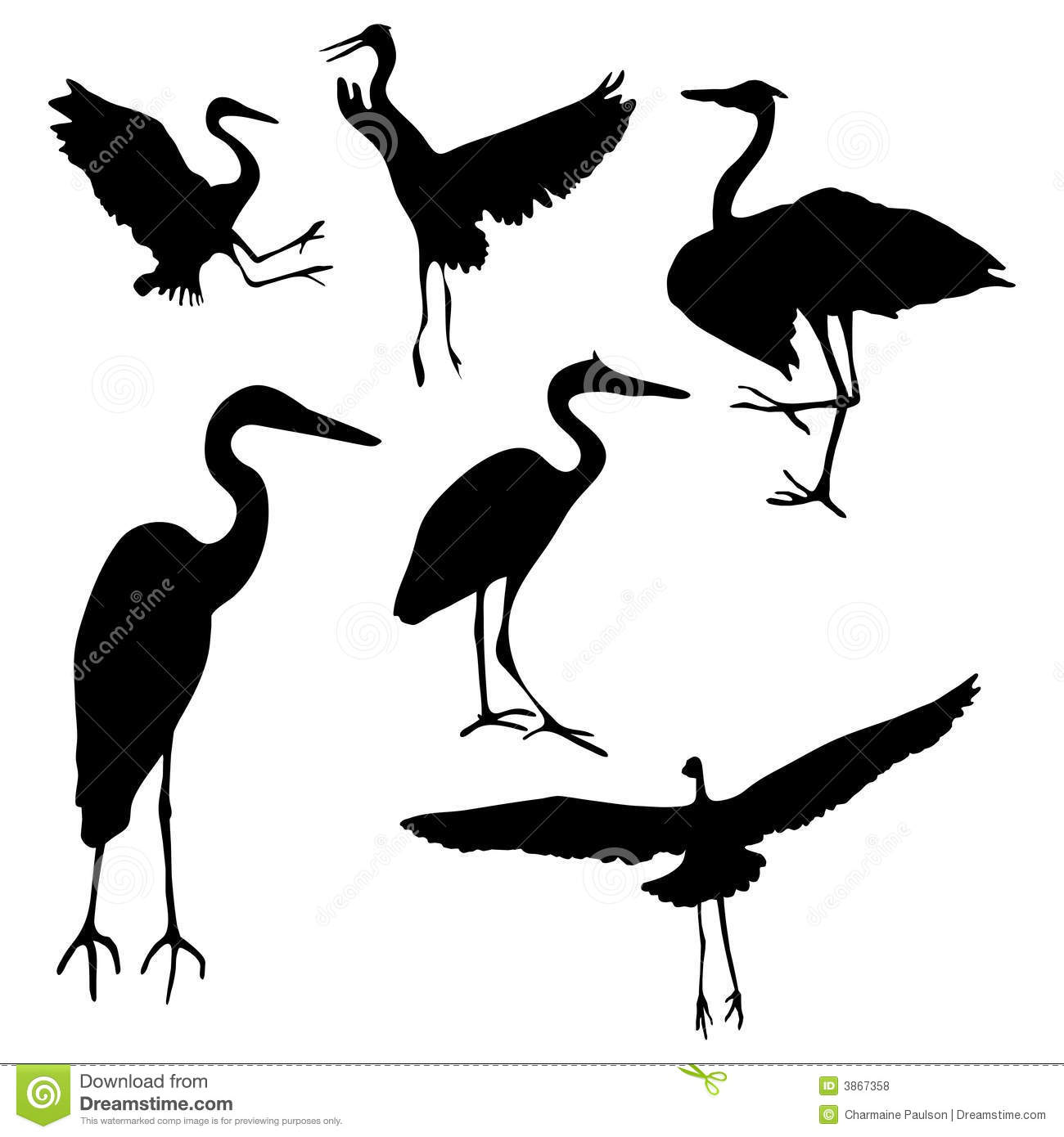 Blue Heron Silhouette Designs The Vector Is In Ai Eps8 Format Clipart