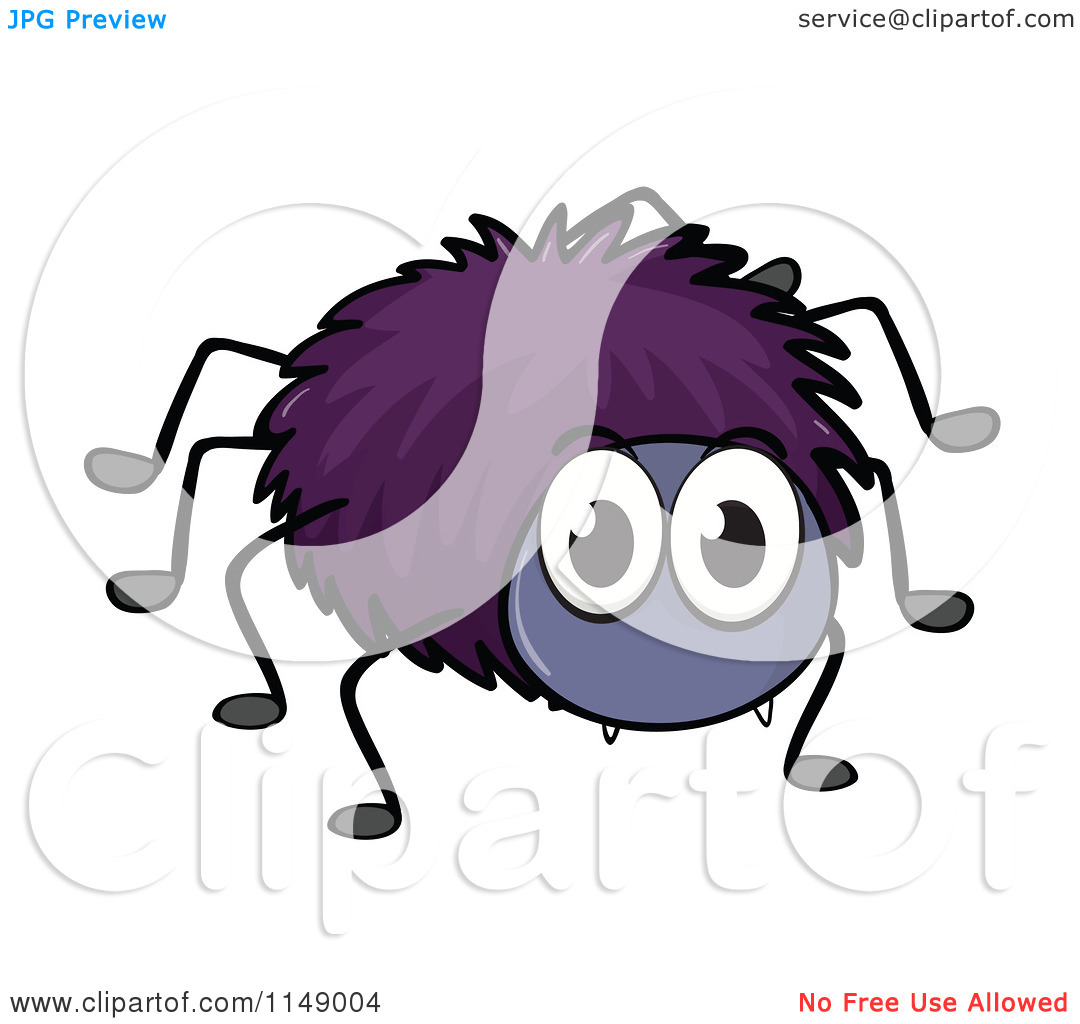 Cartoon Of A Purple Spider   Royalty Free Vector Clipart By Colematt    