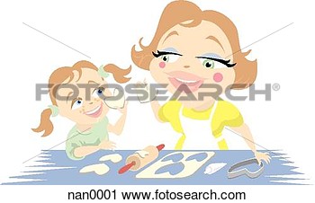 Clipart   Baking Cookies With Mom  Fotosearch   Search Clip Art