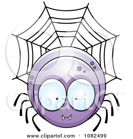 Clipart Purple Spider Character   Royalty Free Vector Illustration By