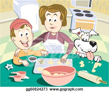 Drawing   Making Cookies With Mom  Clipart Drawing Gg60824273