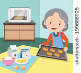      Grandmother Baking Buns Cheerful Old Woman Baking Buns 199888925 Jpg