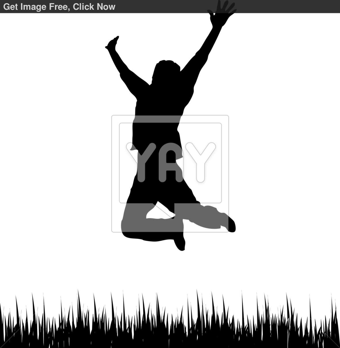 Happy Jumping Man Silhouette Clip Art At Clker Com Vector Clip Art