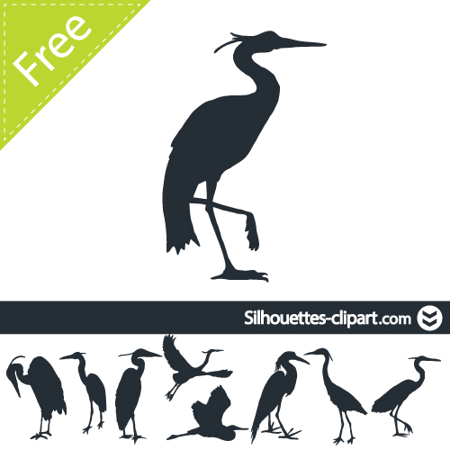 Heron Silhouette Silhouettes Clipart