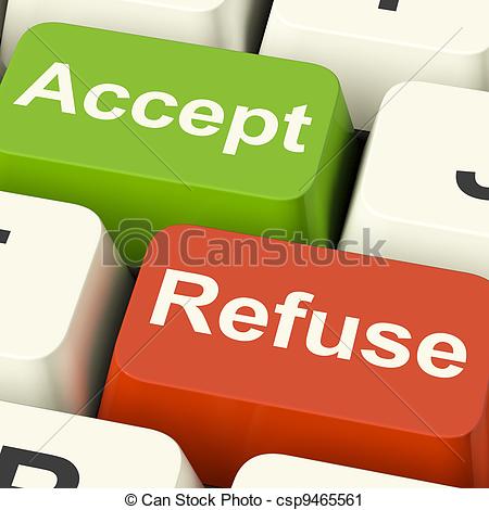 Illustration   Accept And Refuse Keys Showing Acceptance Or Denial