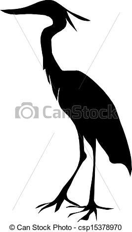 Illustration Of Heron Bird In Silhouette Csp15378970   Search Clipart