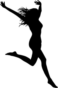 Jumping Woman Silhouette Woman Clipart Image Joyful