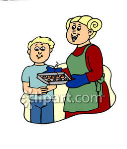 Mom With Fresh Baked Cookies   Royalty Free Clipart Picture