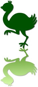 Ostrich Clipart Image   Green Ostrich With Drop Shadow