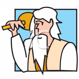 Religious Man Ringing A Bell   Royalty Free Clipart Picture