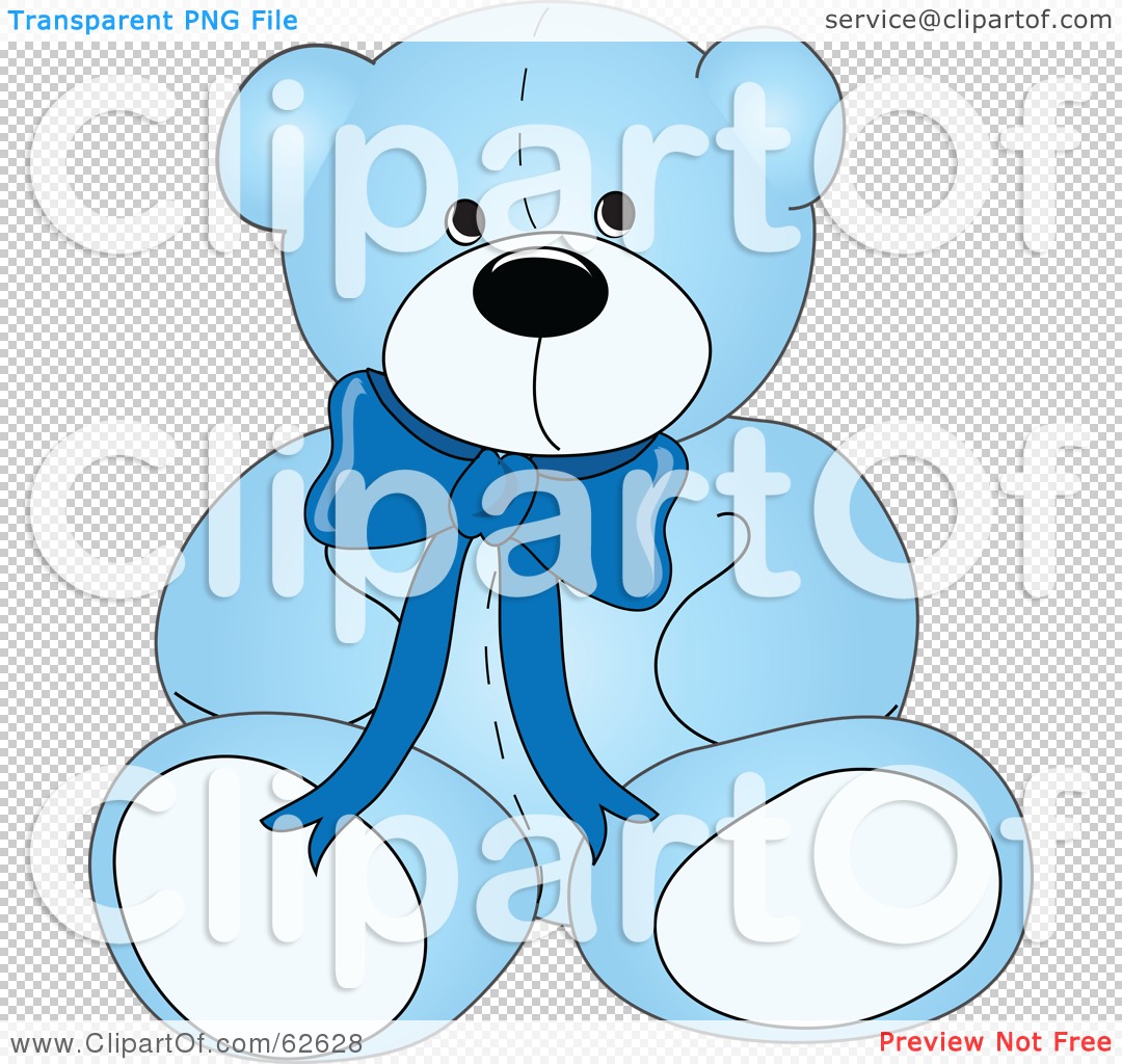 Royalty Free  Rf  Clipart Illustration Of A Cute Blue Teddy Bear With