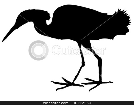 Silhouette Of Heron Stock Vector Clipart Silhouette Of Heron By