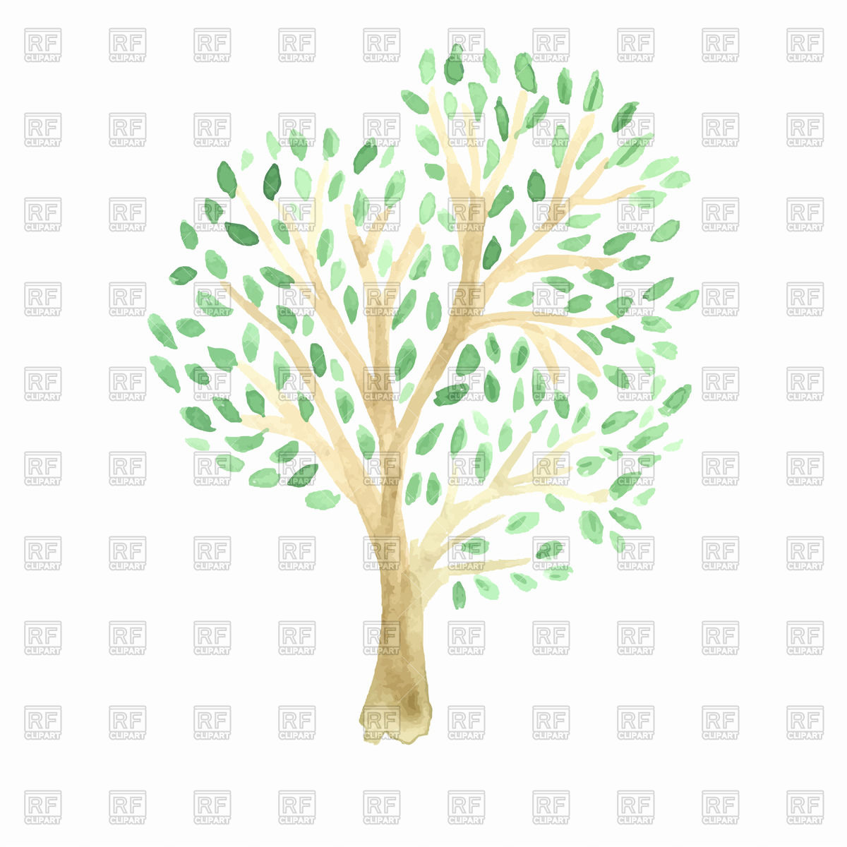 Spring Watercolour Tree Download Royalty Free Vector Clipart  Eps