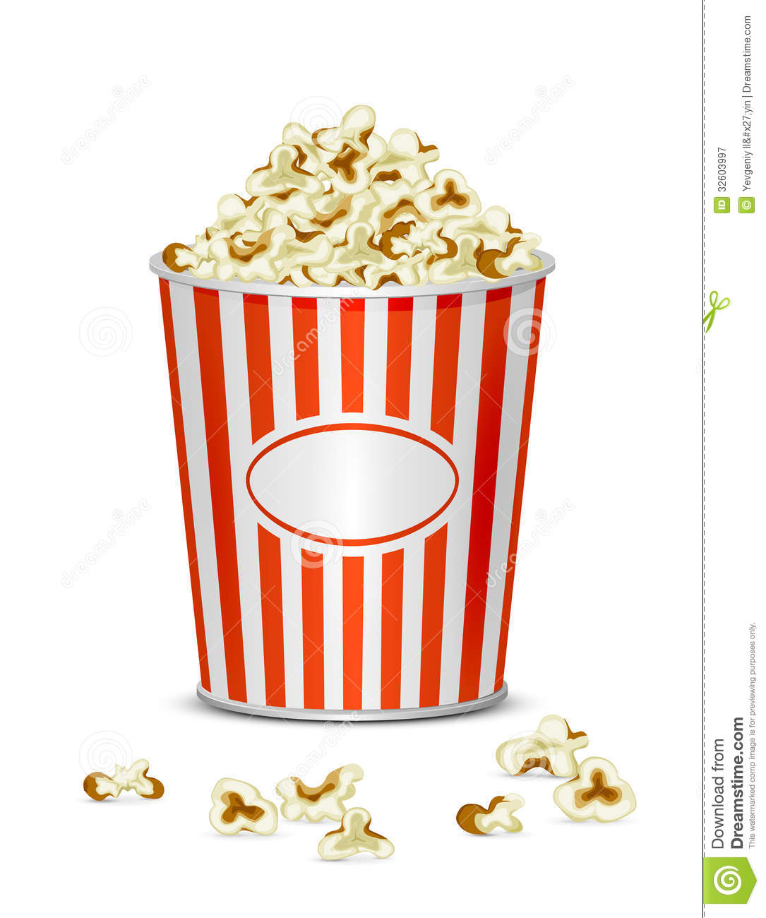 Tasty Popcorn On A White Background Illustration