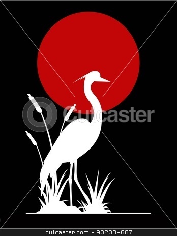 Vector Heron Silhouette Stock Vector Clipart Vector Illustration Of