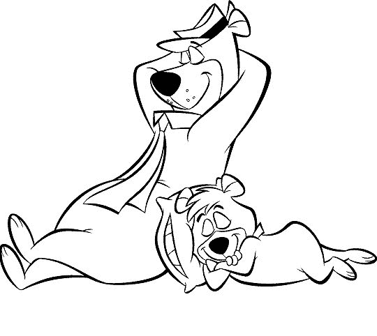 Yogi Bear And Boo Boo Colouring Pages