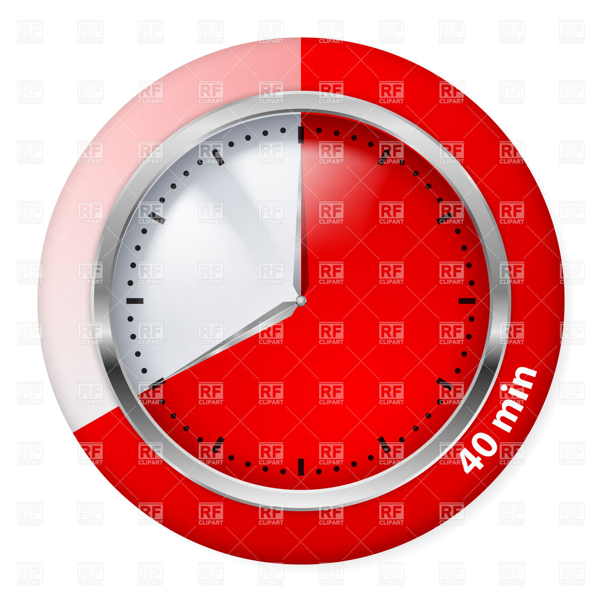 40 Minutes Red Timepiece Icon 9563 Download Royalty Free Vector