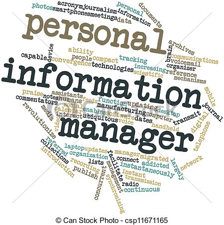 Abstract Word Cloud For Personal Information Manager With Related Tags