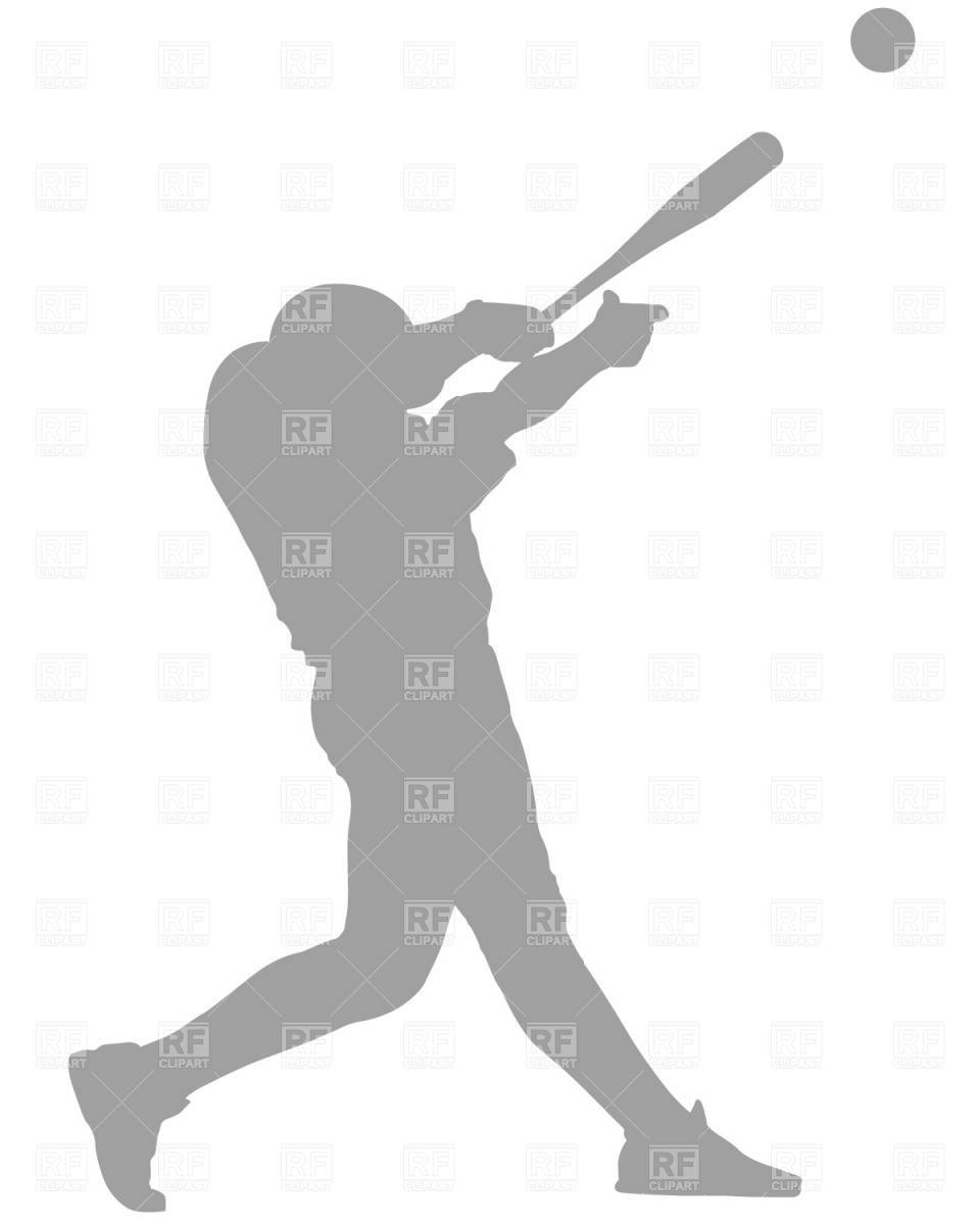 Baseball Player Battering Up Silhouette Download Free Vector Clipart    