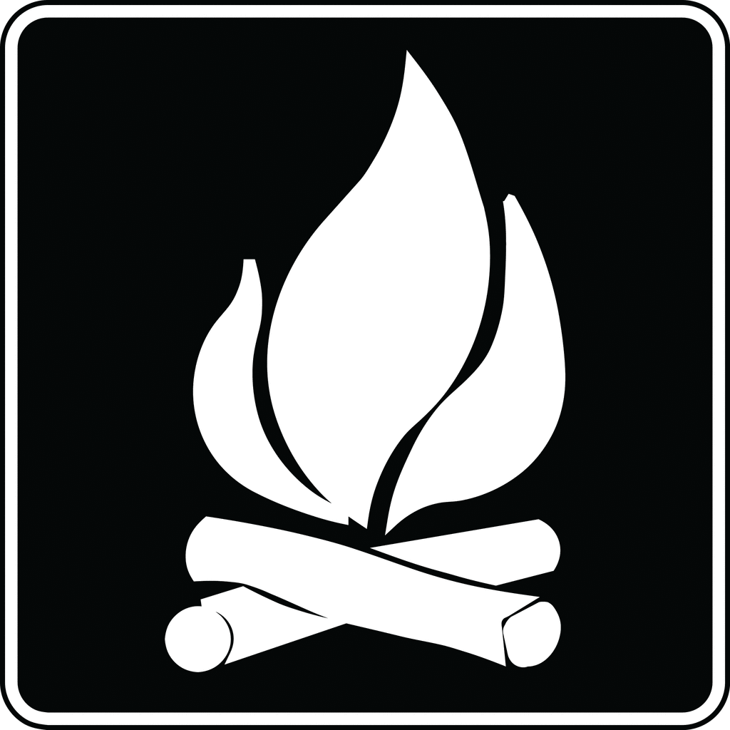Black And White Flame Clipart Campfire Clipart Black And White 70444    
