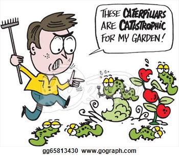 Clipart   Angry Gardener Cartoon  Stock Illustration Gg65813430