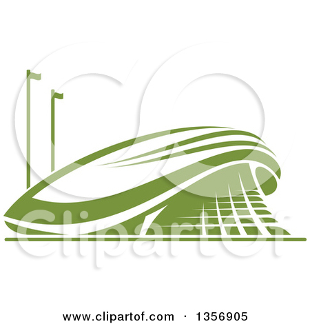 Clipart Of A Green Sports Stadium Arena Building   Royalty Free Vector    