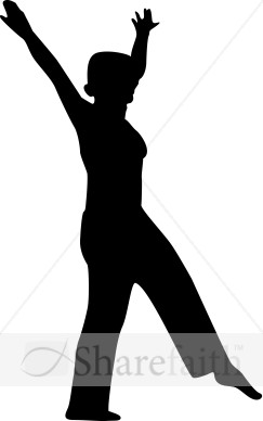 Dancing Woman Silhouette   Praise Clipart