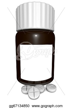 Drawing   Medication Bottle With Some Pills Before  Clipart Drawing    