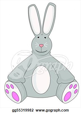 Drawing   Stuffed Animal Gray Bunny  Clipart Drawing Gg55319982