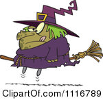     Fat Witch On A Broomstick Royalty Free Vector Clipart By Ron Leishman