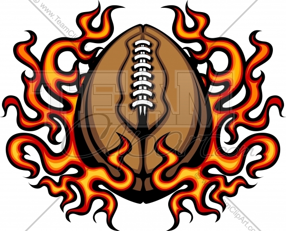 Flaming Football Clipart Image  Easy To Edit Vector Format