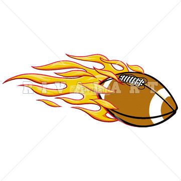 Football Fire Clipart Football On Fire Cartoon Illustration Showing A