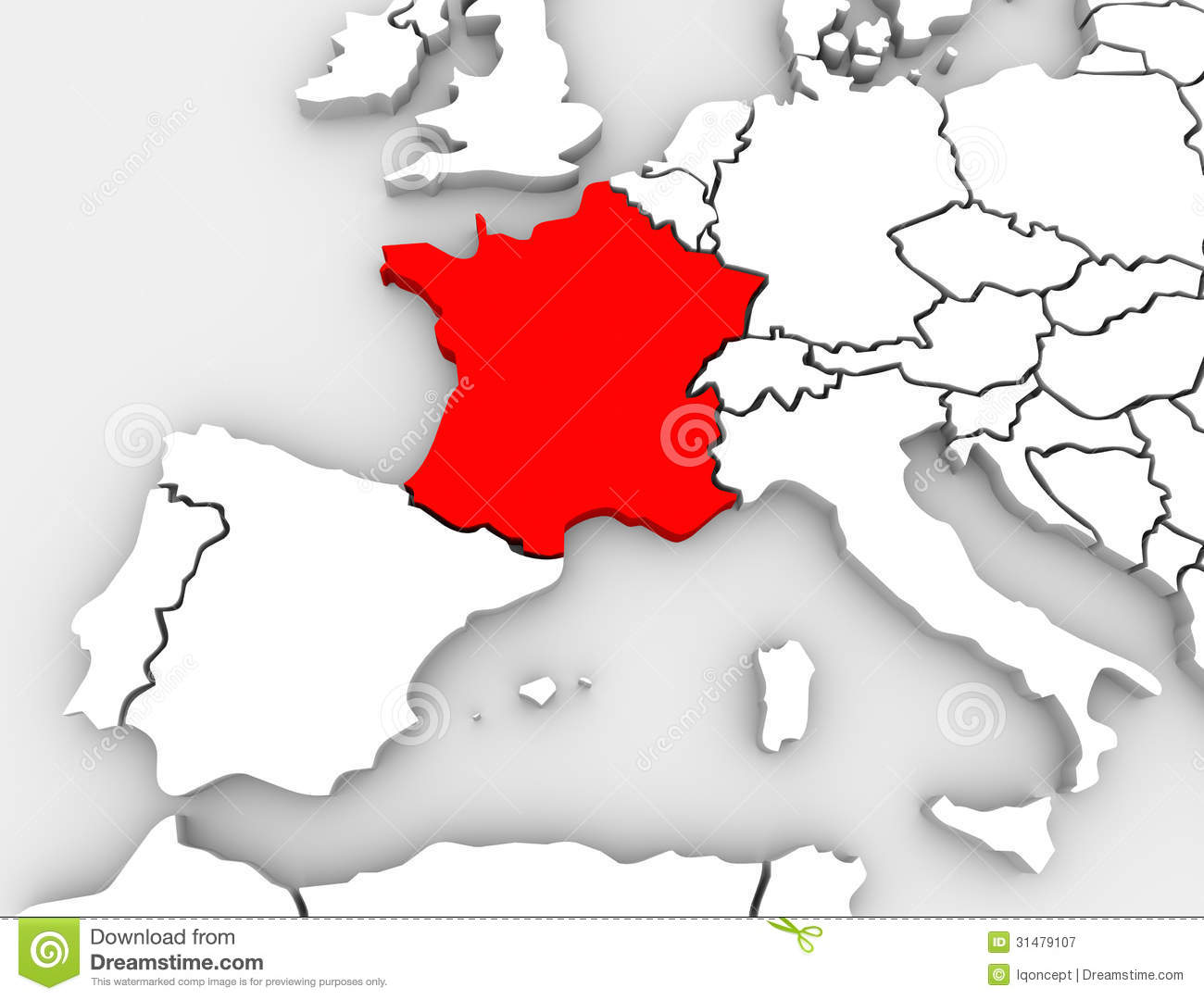 France Abstract 3d Map Europe Continent Royalty Free Stock Photography    
