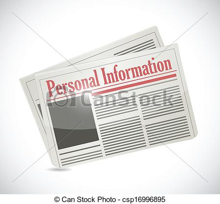 Personal Information Newspaper Illustration Design   Csp16996895