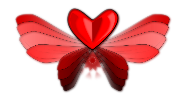 Pink Heart With Wings Clip Art