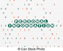 Protection Concept  Personal Information On Wall Background Clipart