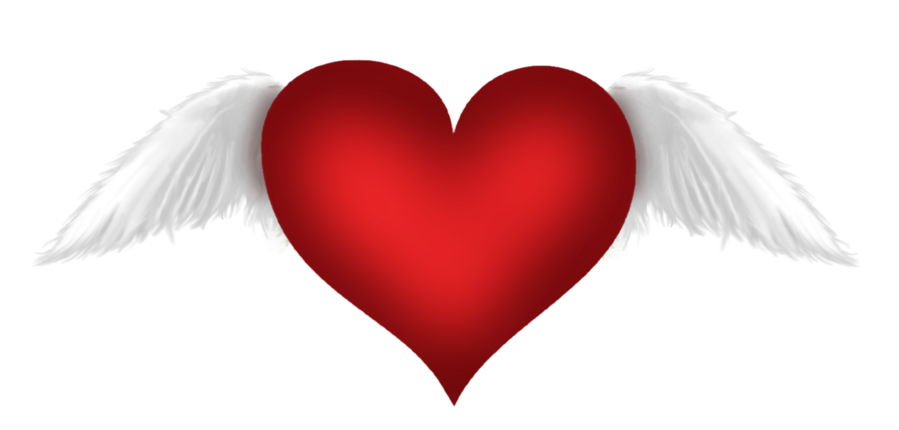 Red Heart With Wings Transparent Clipart