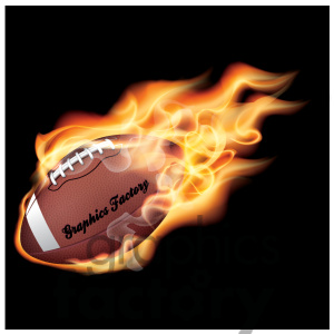Royalty Free Flaming College Football On Black Clipart Image Picture