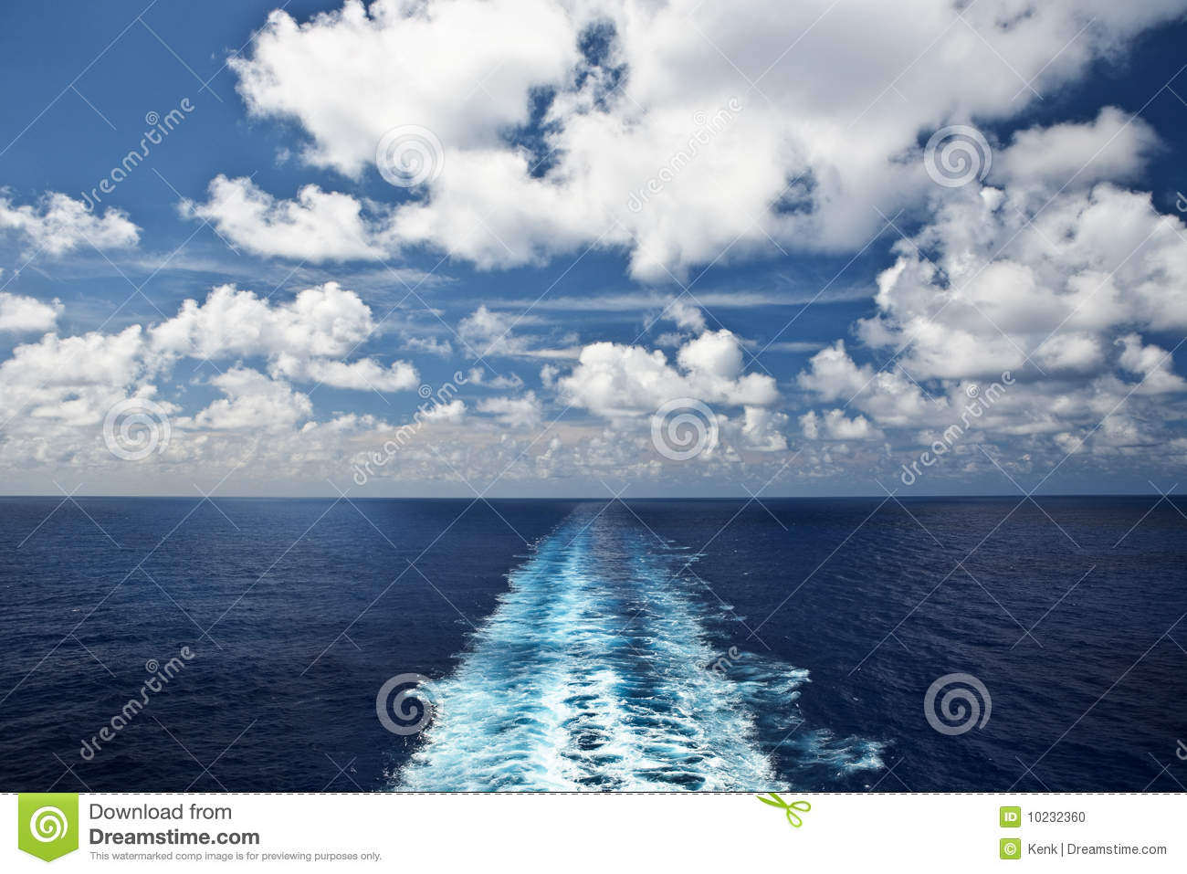 Ship S Propeller Wake Is Generated Over The Open Blue Sea