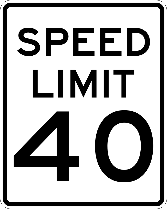 Speed Limit 40 By Rfc1394   Standard Us Speed Limit Sign   40 Mph