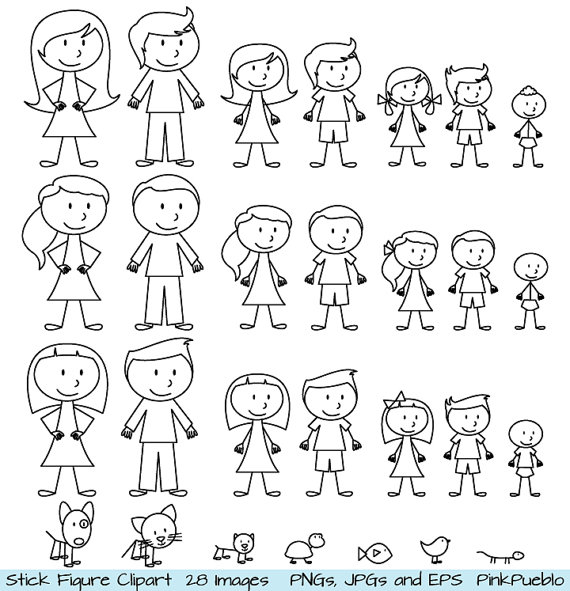 Stick Figure Clipart Clip Art Stick People Family And Pets Clipart