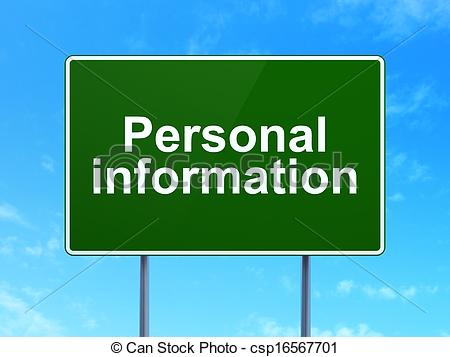 Stock Illustration   Safety Concept  Personal Information On Road Sign