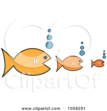 Three Orange Fish The Bigger Ones Eating The Smaller Ones