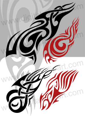 Tribal Flames Clip Art  Cuttable Vector Clipart In Eps And Ai Formats 