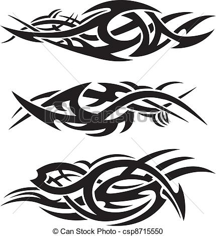 Vector Clipart Of Abstract Tribal Flames   Set Of Abstract Tribal    