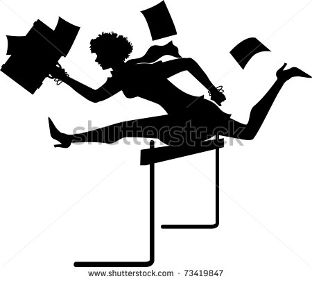 Vector Silhouette Graphic Illustration Depicting A Businesswoman