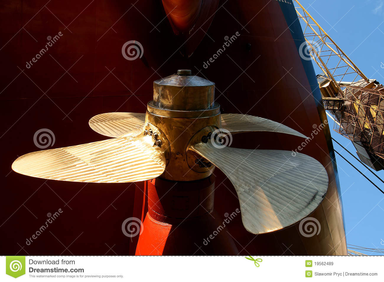 View From The Dock At The Bottom Of The Ship S Propeller During A