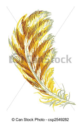 Vivid Illustration Of A Yellow Feather Csp2549282   Search Clipart